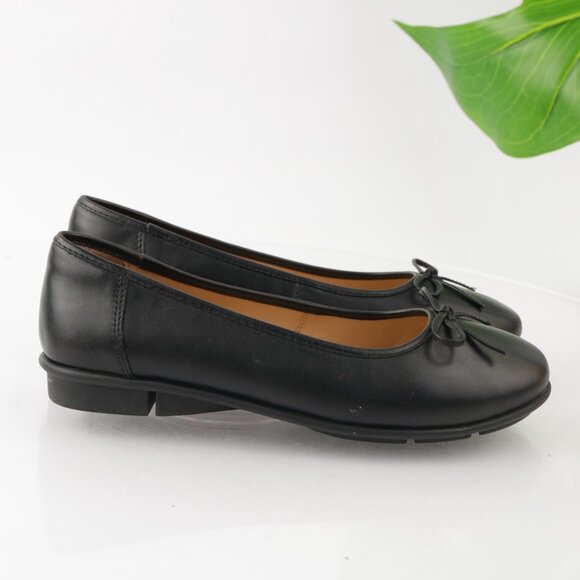 Florsheim Womens Emi Ballet Flat Size 36 6 Black Leather Slip On Work Shoe Comfy - Picture 3 of 10